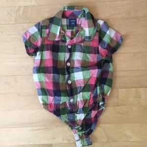 Baby Boy Collared Onesie - 6-12 mo